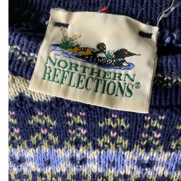 Northern Reflections Vintage Sweater Womens XL Fair Isle Preppy Retro Pullover - Picture 5 of 6